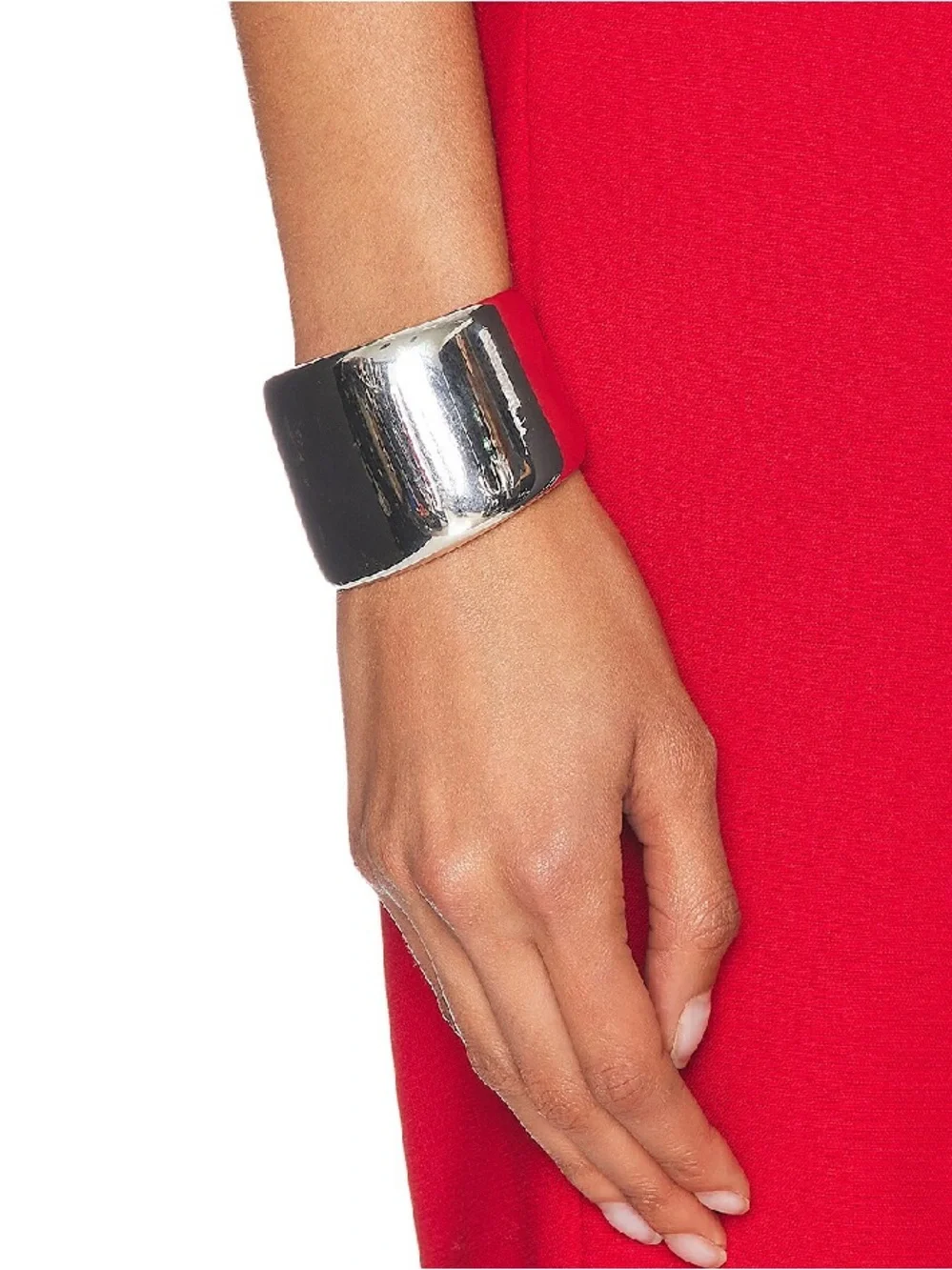 NIB Gabriela Hearst Polished Silver Wide Cuff Bangle AG925 Solid Silver